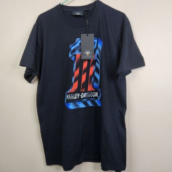 NEW Harley-Davidson Mens Short Sleeve Frontside Graphic Knit Tee Large - Picture 1 of 6